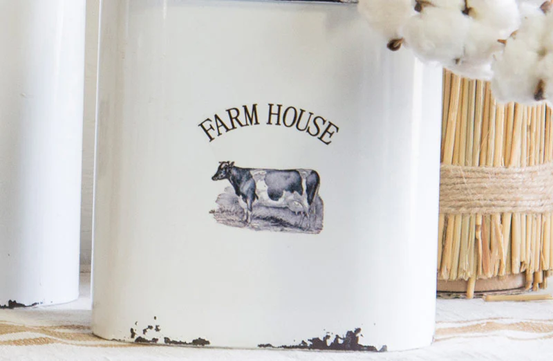Farmhouse Enamel Wall Containers  Set of 2