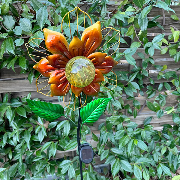 Eco-Friendly Solar Powered Flower Garden Stake