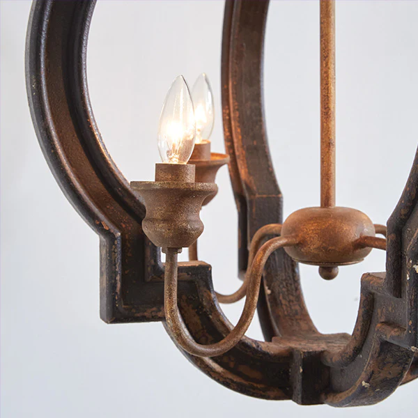 Rustic Finish Scalloped Black Chandelier