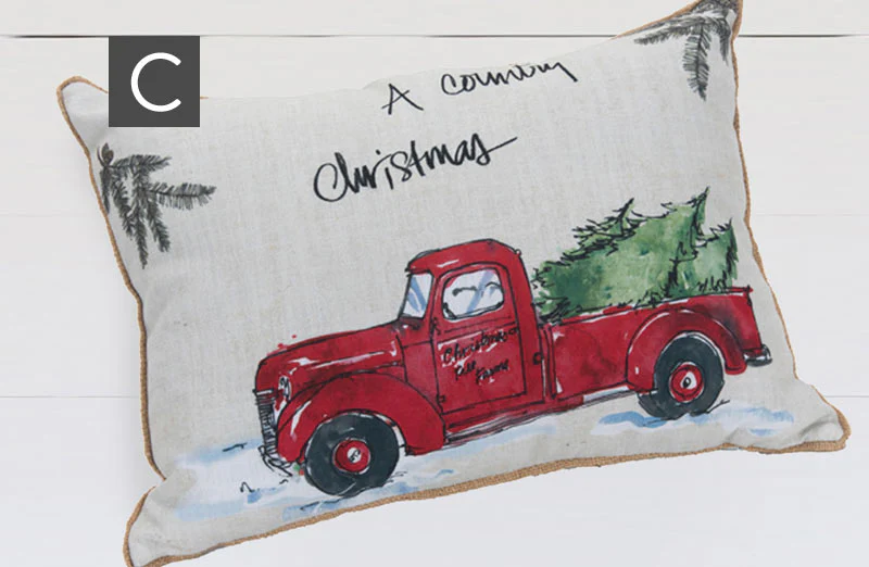 Christmas On The Farm Pillow, Pick Your Style