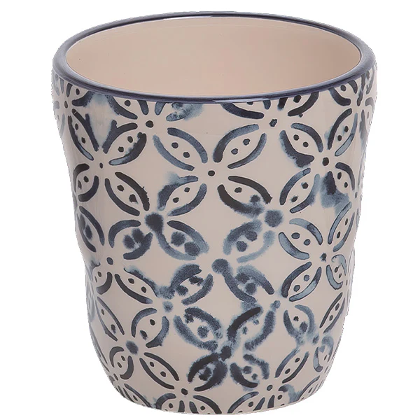 Patterned Spring Blue Planters, Set of 3