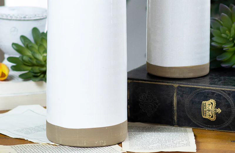 Tall Ceramic Vases, Set of Two