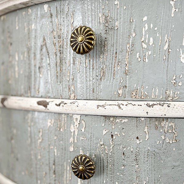 Curved Distressed Wooden Corner Table