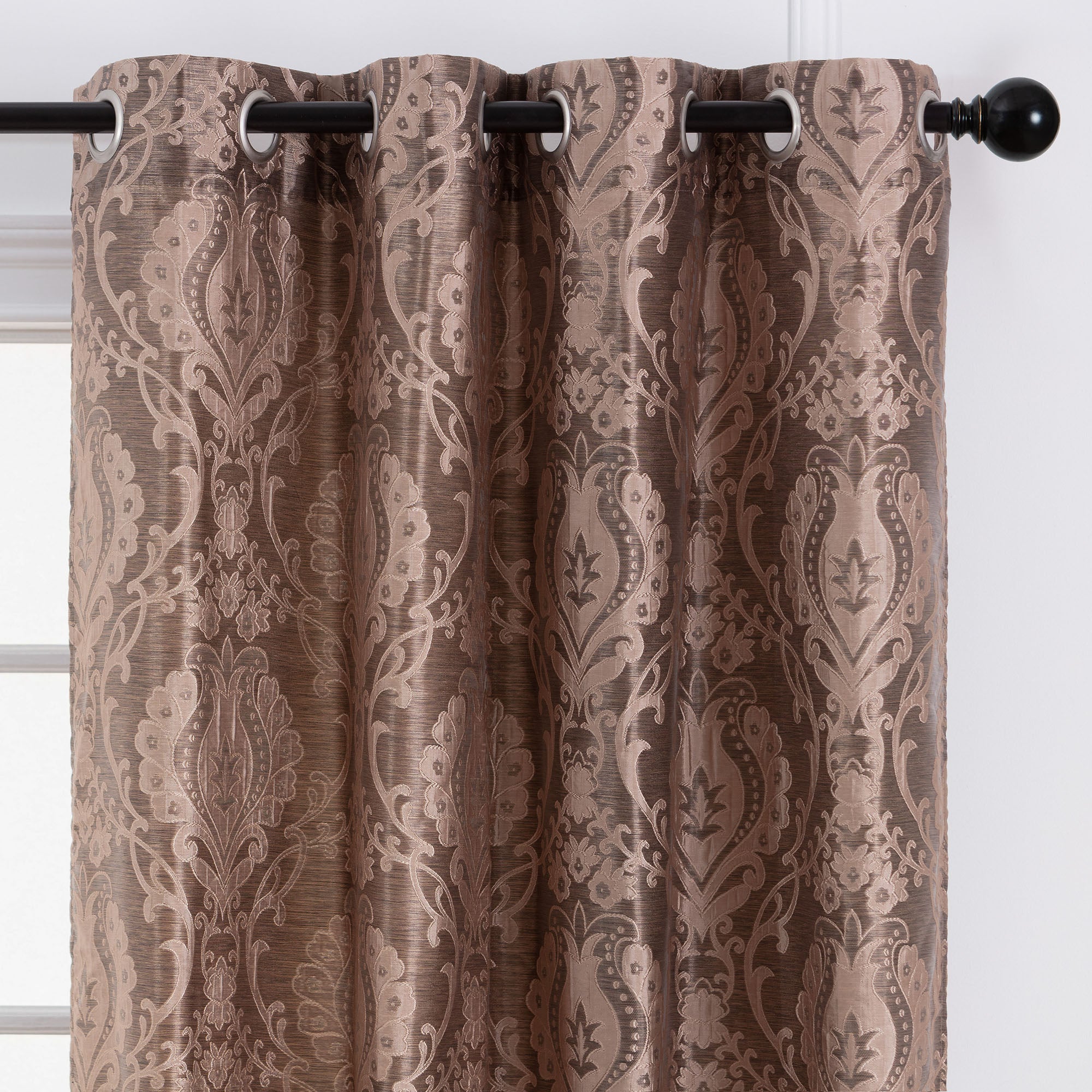 Damask Jacquard Grommet Curtains