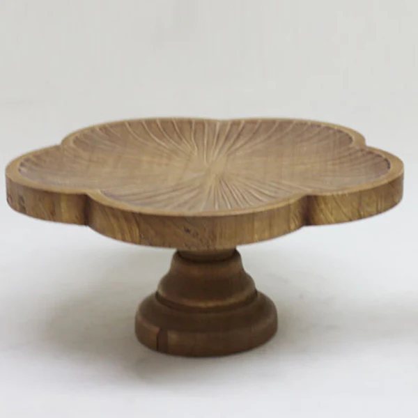 Scalloped Wooden Risers, Set of 2