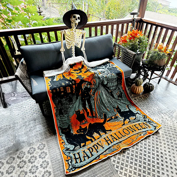 60 Inch Happy Halloween Blanket Wall Decor