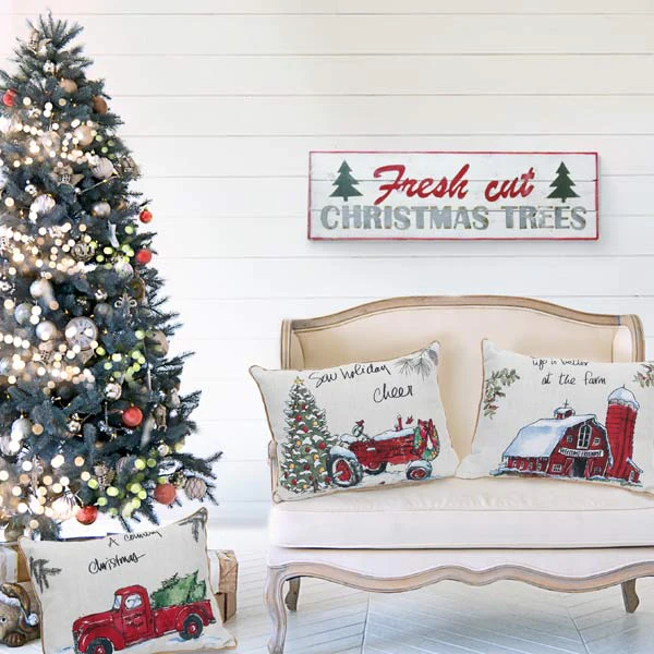 Christmas On The Farm Pillow, Pick Your Style