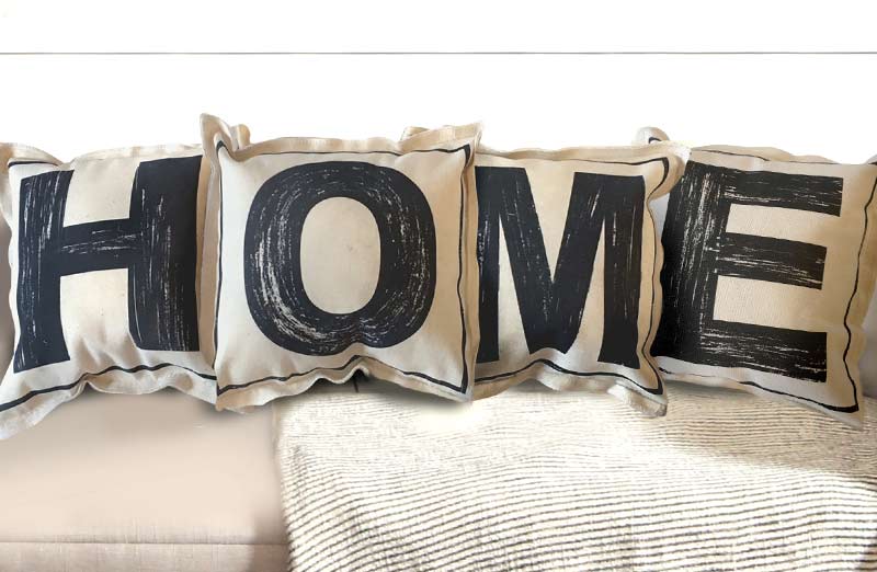 HOME Letter Pillows Set of 4