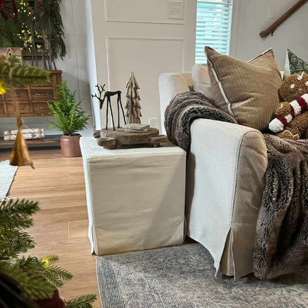 Deluxe Slipcover Upholstered Ottoman