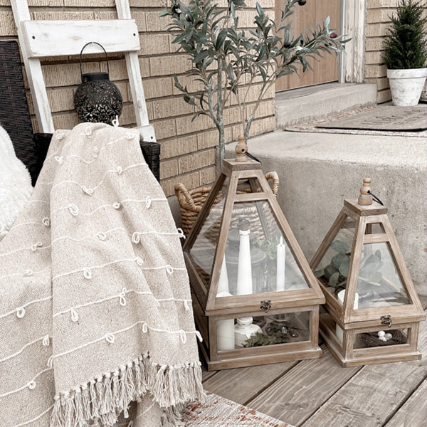 Wood Lantern Terrariums, Set of 2