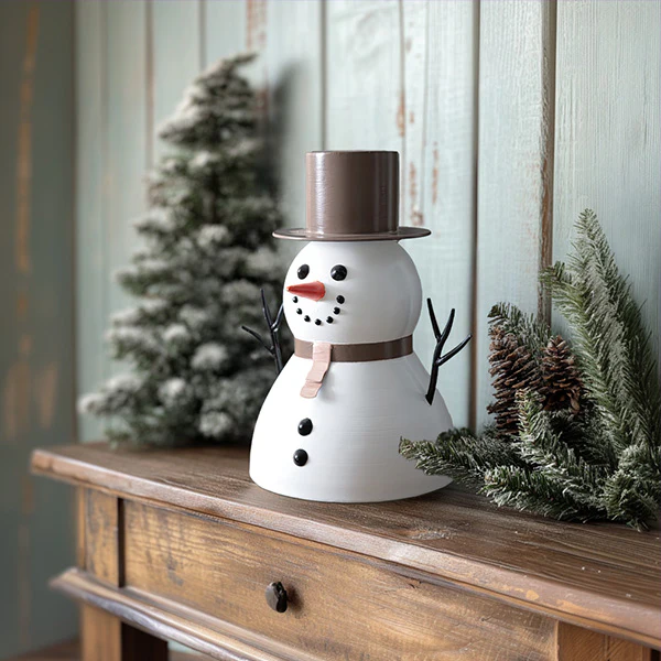 Metal Snowman with Top Hat