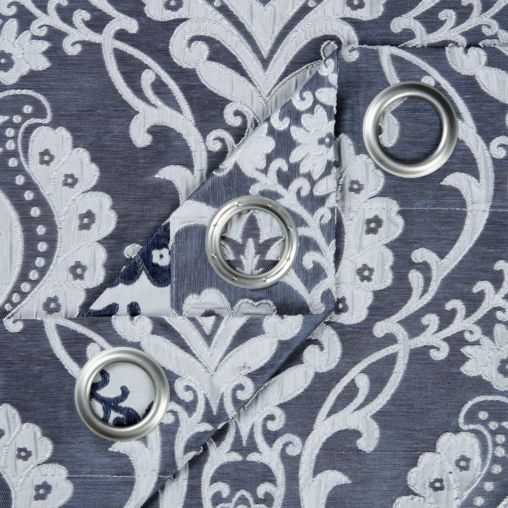 Damask Jacquard Grommet Curtains