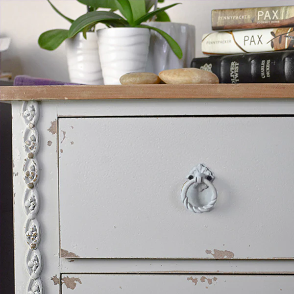 Distressed Finish Victorian Nightstand with Optional Wheels