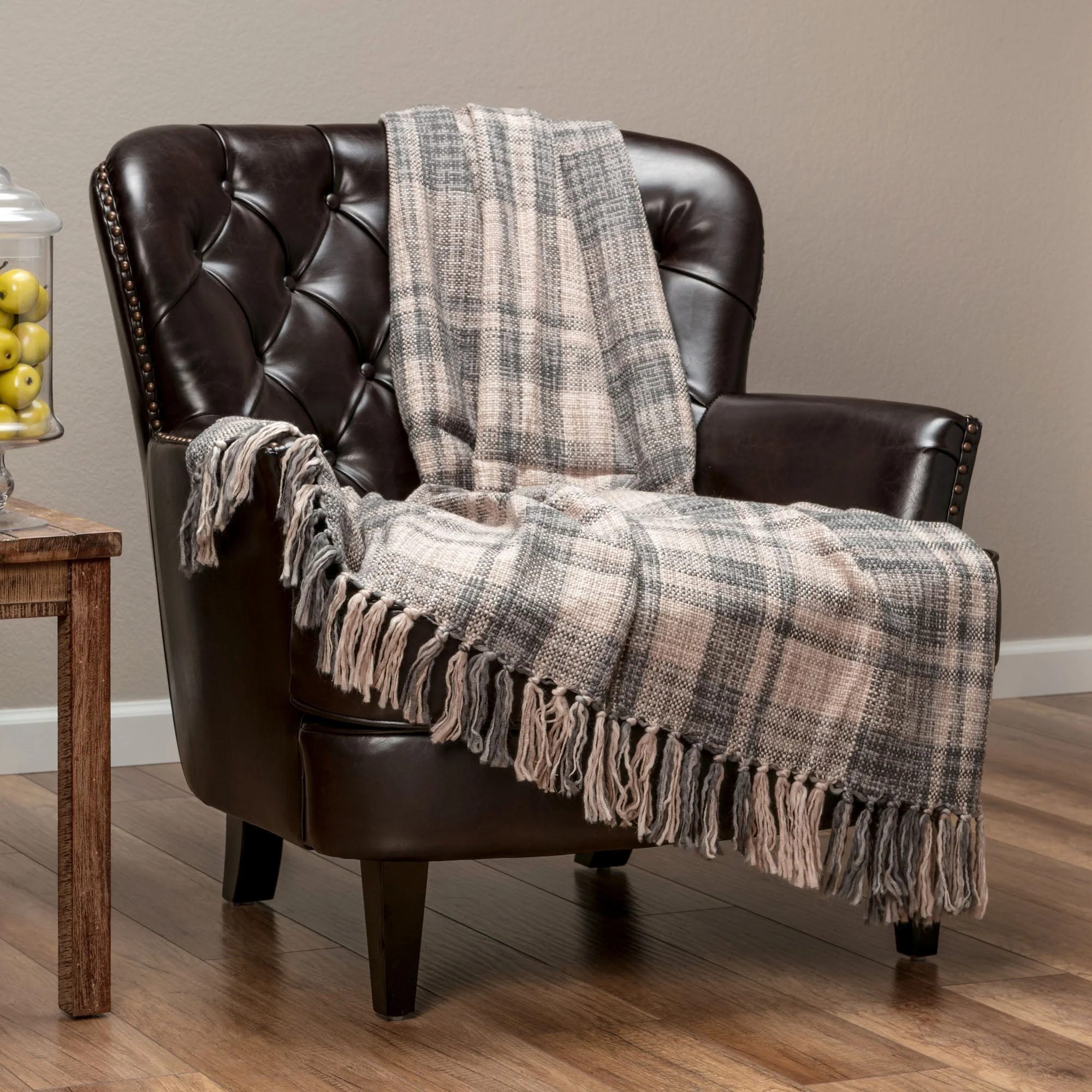 Farmhouse Plaid Throw Blanket