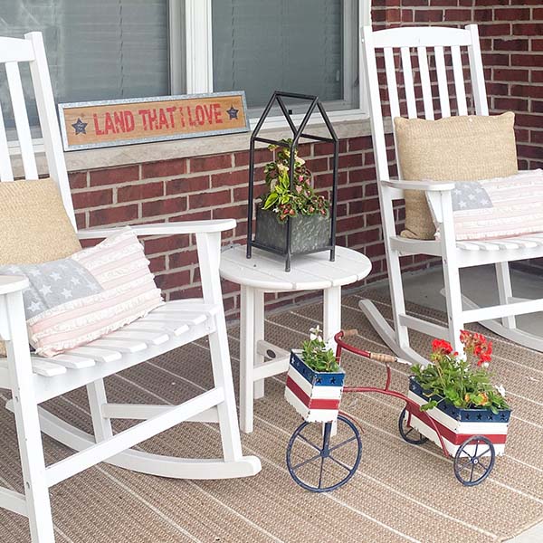 Patriotic Metal Trike Planter