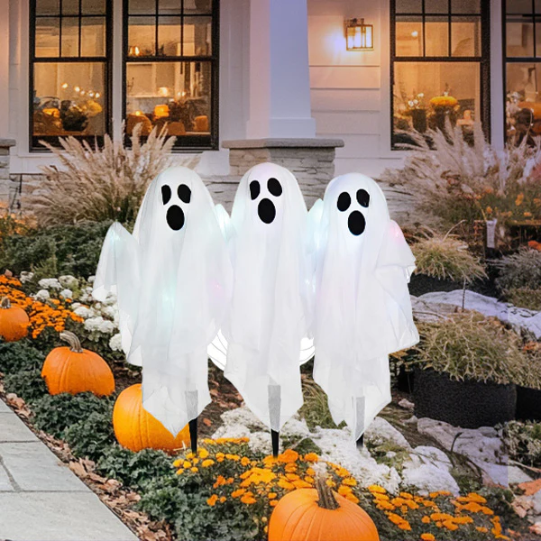 Light Up Ghost Stakes, Set of Three