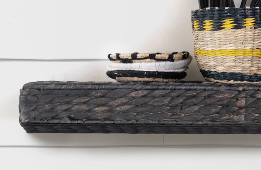 Handwoven Water Hyacinth Wall Shelf, Pick Your Size
