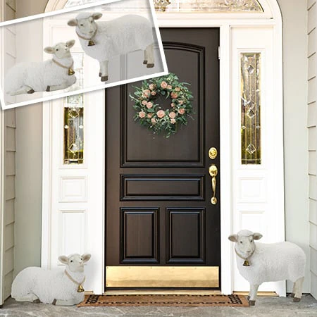 LARGE Lamb Figurines, Set of 2