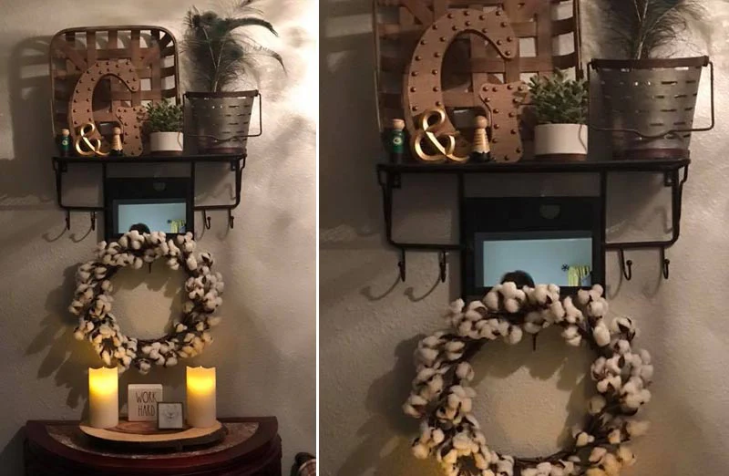 Mirror Shelf with Hooks