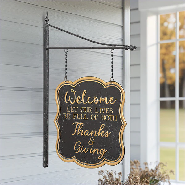 Thanks and Giving Sign With Bracket