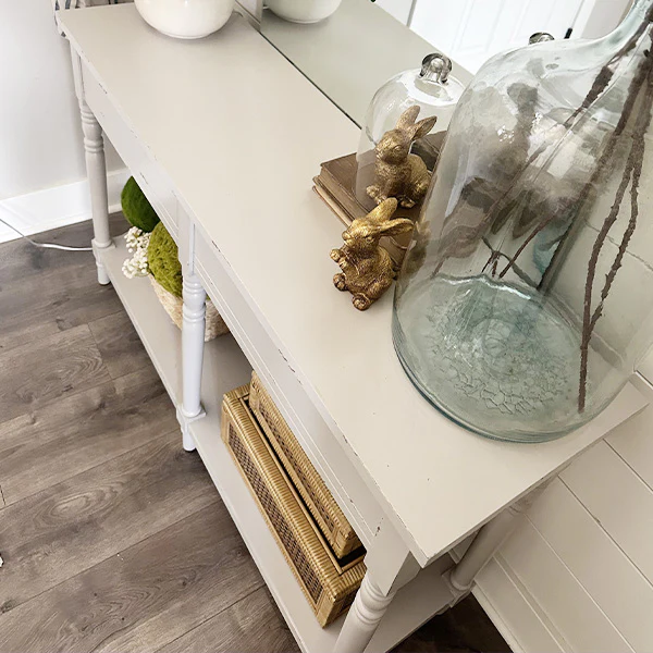 Grey Weathered Finish Wood Console Table