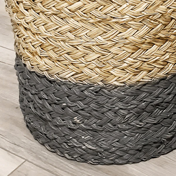 Two-Toned Woven Baskets for Storage, Set of 2
