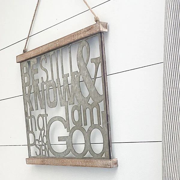 Wooden Framed Galvanized Scripture Signs, Pick Your Style