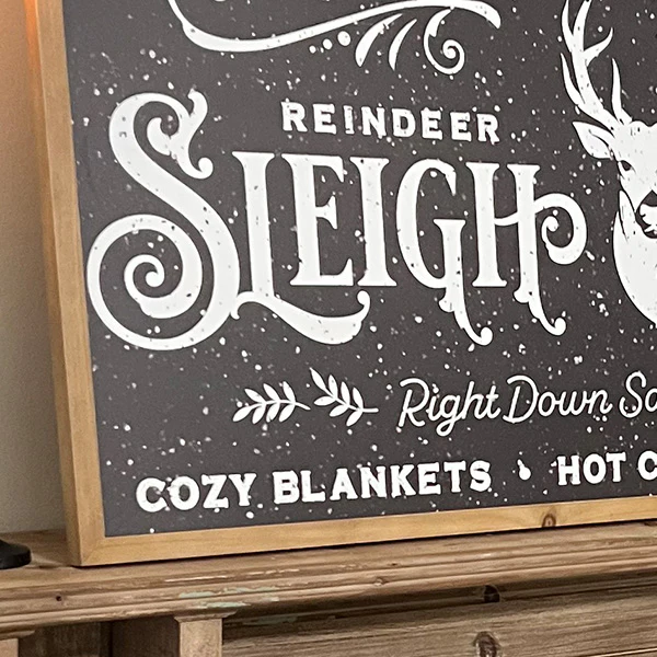 Vintage Inspired Sleigh Rides Christmas Sign