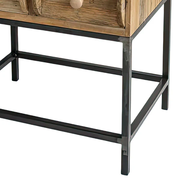 Natural Wood Cabinet with Six Drawers