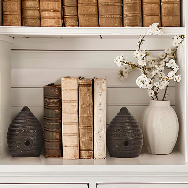 Black Beehive Decorative Bookends Set