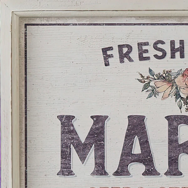 Fresh Flower Market Framed Wooden Sign
