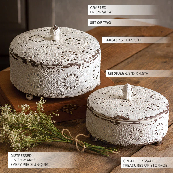 Chippy Curio Storage Boxes, Set of 2