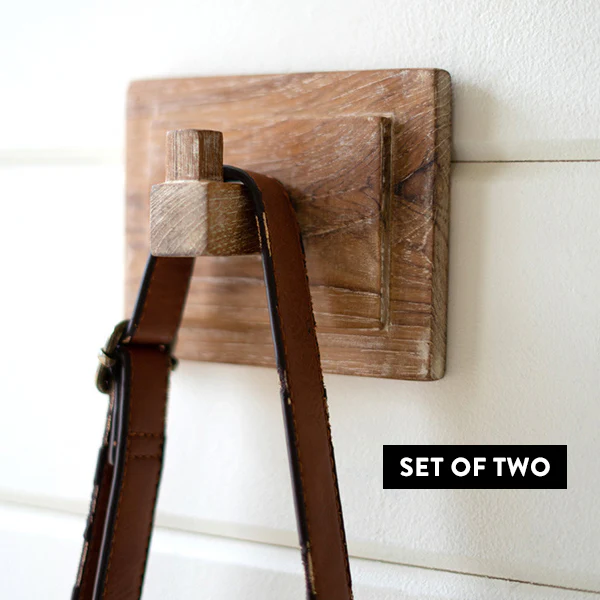 Reclaimed Wooden Wall Hooks, Set of 2 | Pick Your Style