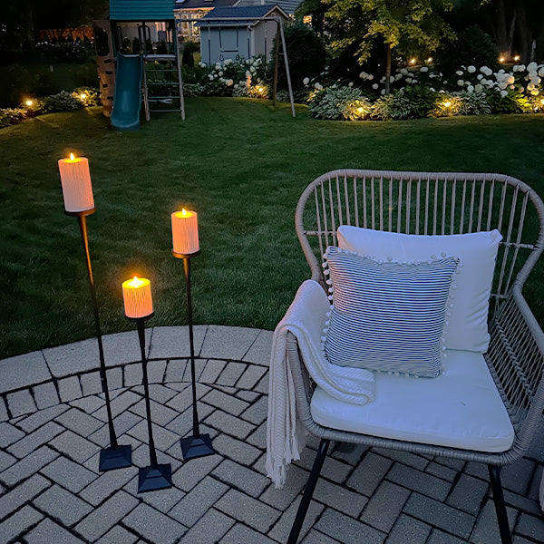 Extra Tall Cast Iron Candle Holders, Set of 3