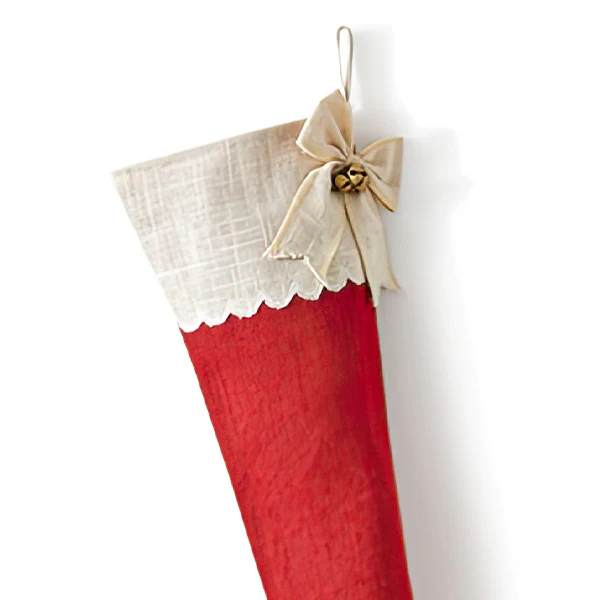 Heirloom Christmas Stockings with Metal Bells, Set of 3