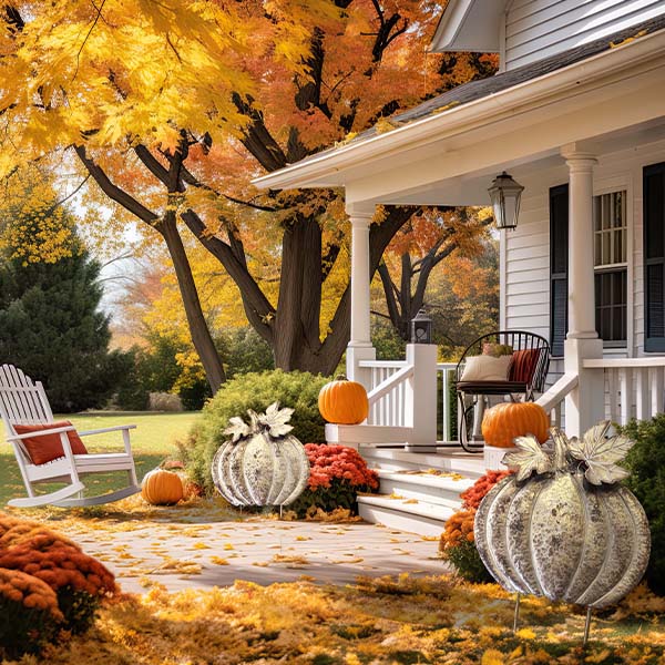 Huge Galvanized Pumpkin Yard Stake