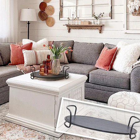 Iron Serving Tray with Handles