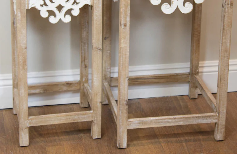 Ornate Detailed Side Tables  Set of 2