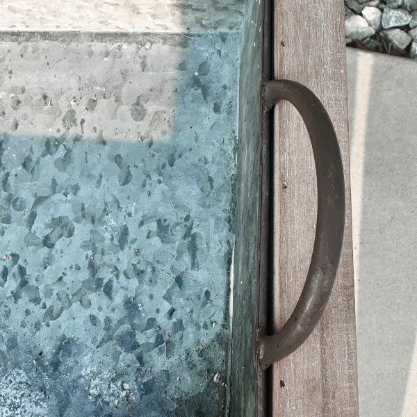 Indoor/Outdoor Folding Table with Removable Metal Tray