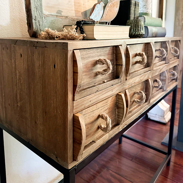 Rustic Reclaimed Wood Storage Console Table