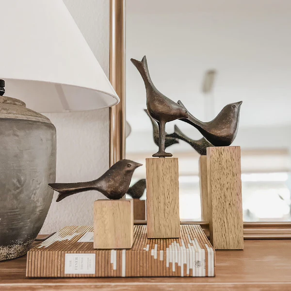 Curious Bird Decor Statues, Set of 3