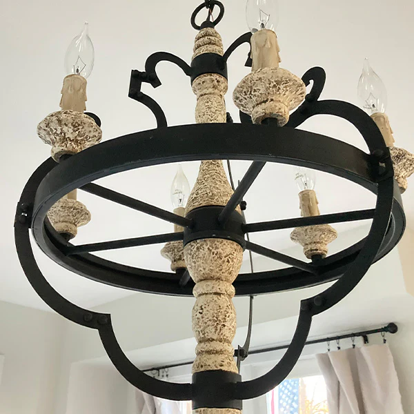 Rustic Modern Six Light Chandelier