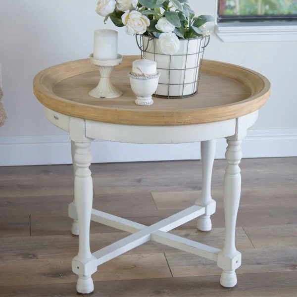 Distressed Natural Stonewash End Table