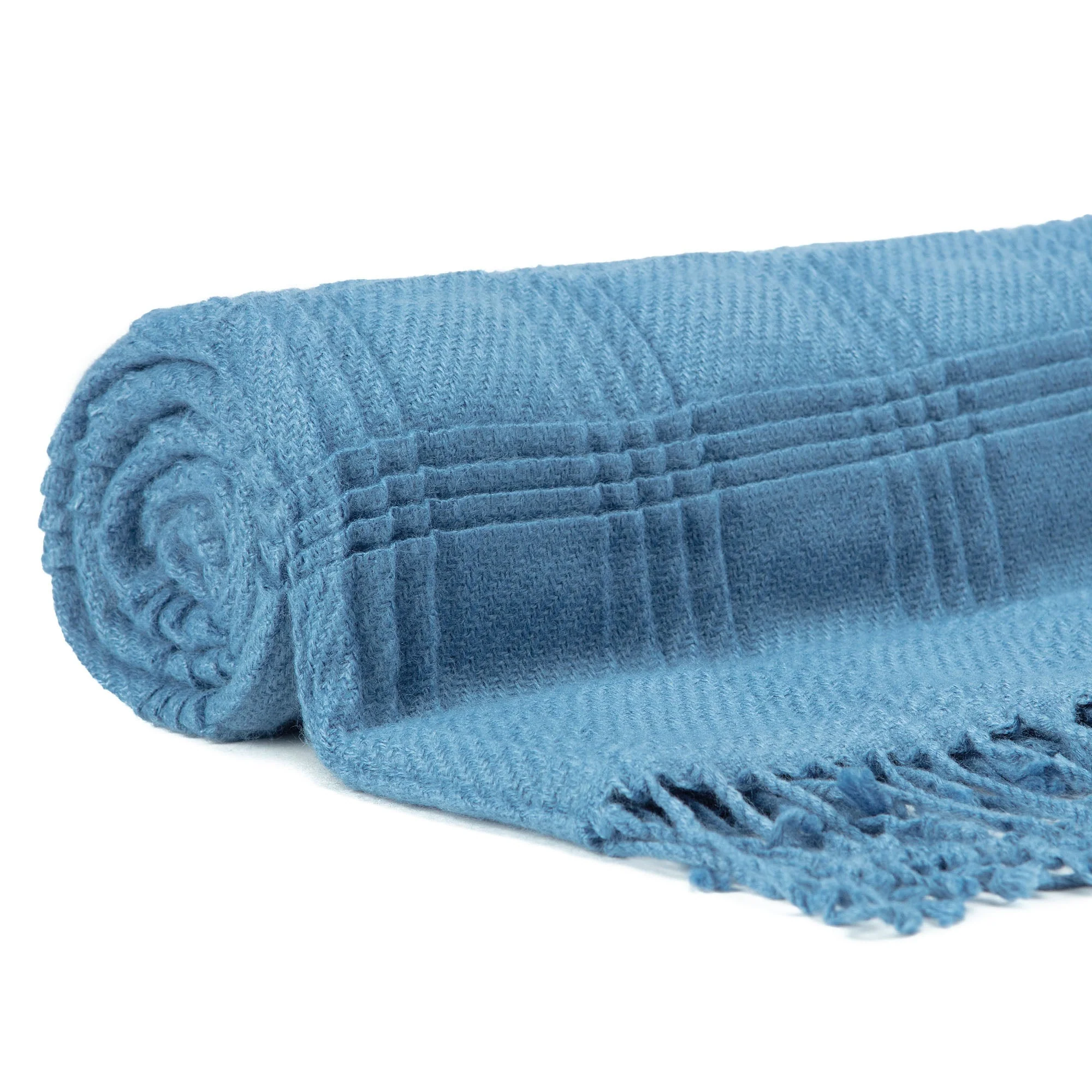 Pleated Plaid Throw Blanket