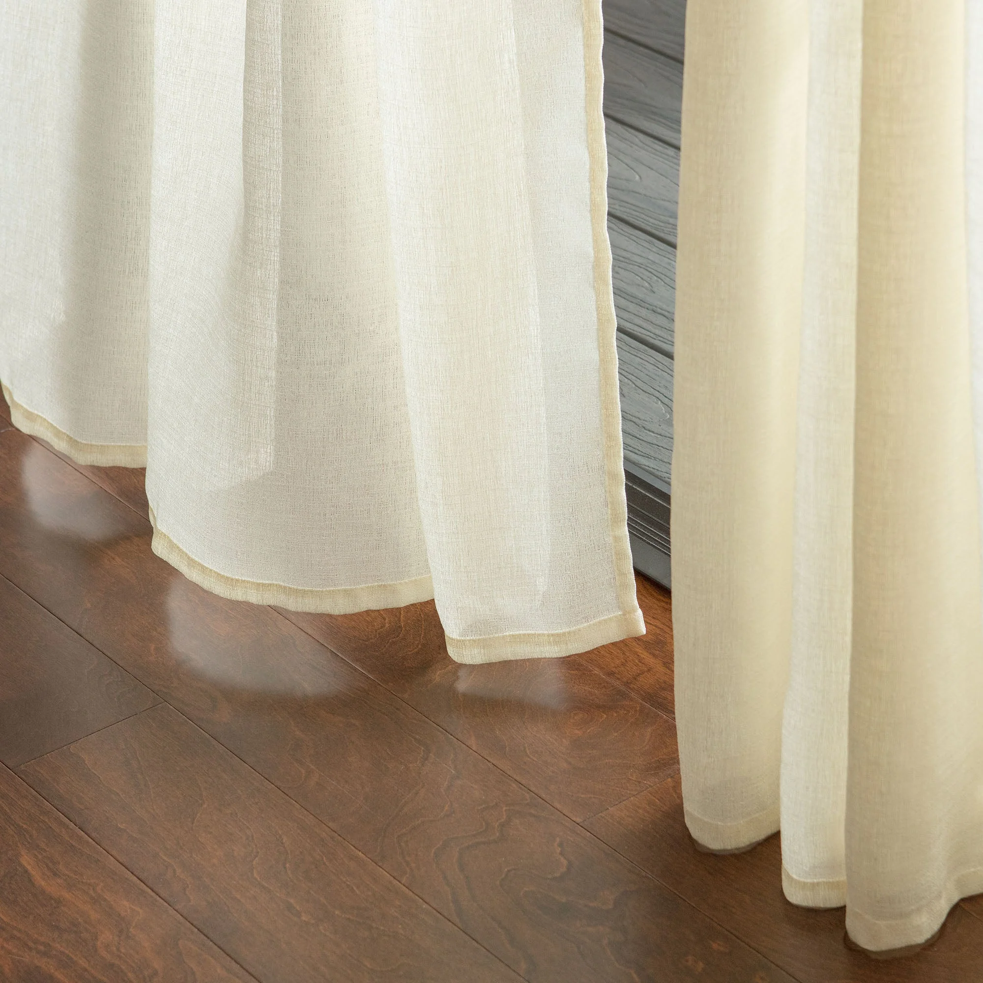 Faux Belgian Flax Solid Curtains