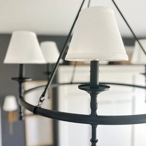 Refined Farmhouse 6 Light Chandelier with Shades