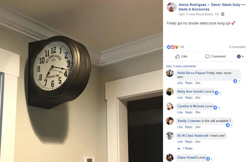 Double-Sided Old Town Wall Clock