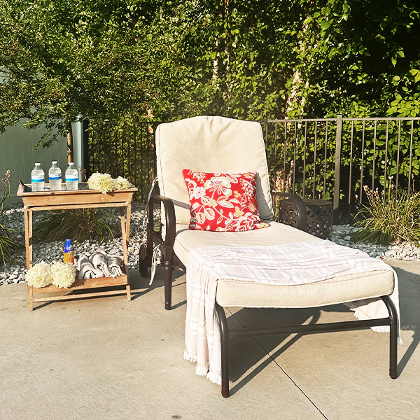 Indoor/Outdoor Folding Table with Removable Metal Tray