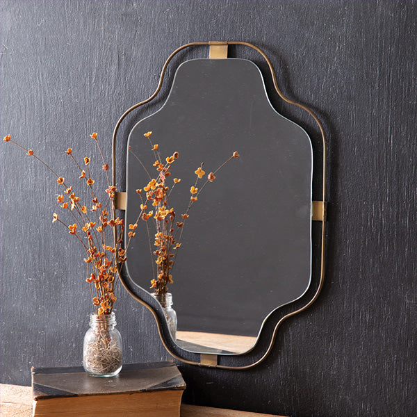 Notched Corner Powder Room Mirror