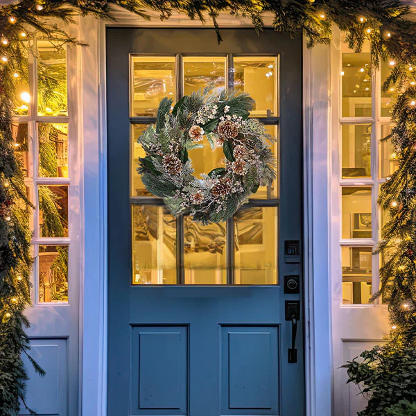 Lifelike Magnolia, Juniper and Pine Wreath